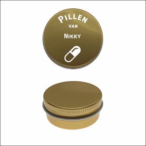 Pillen Blikje Met Naam Gravering - Nikky