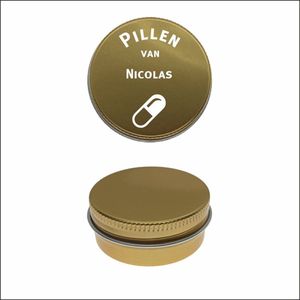Pillen Blikje Met Naam Gravering - Nicolas