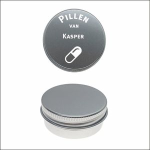 Pillen Blikje Met Naam Gravering - Kasper