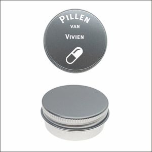Pillen Blikje Met Naam Gravering - Vivien