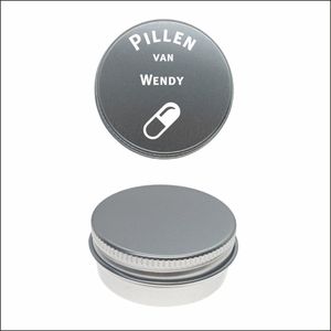 Pillen Blikje Met Naam Gravering - Wendy