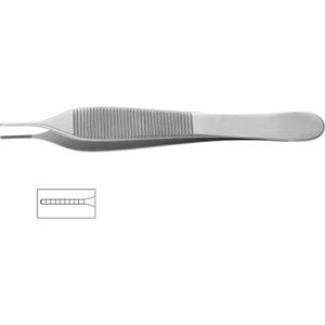 MEDLUXY - Adson Anatomische Pincet - 12 cm - 0.9 mm - (EHBO, Hobby, Knutselen etc.)  [Weefsel Pincet, Thumb Dressing Forcep, Pince Brucceles]