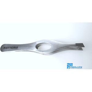 MEDLUXY Pro - Epileer Pincet - Slanted - Zilver - Schuine tip - 10 cm [tweezer]
