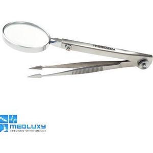 MEDLUXY - Splinter Pincet - Vergrootglas verstelbaar (loep) - 12 cm - [ speerpunt tip - arrowhead tip ]