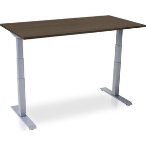 Zit-sta bureau elektrisch verstelbaar - MRC PRO NEN-EN 527 | 160x80 cm | frame aluminium - blad bruin eiken - met kabelmanagement | memory functie met USB | 150kg draagvermogen