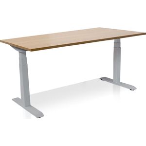 Zit-sta bureau elektrisch verstelbaar - MRC PRO NEN-EN 527 | 180 x 80 cm | frame aluminium – blad havanna - Vervaardigd hout 7422232559515