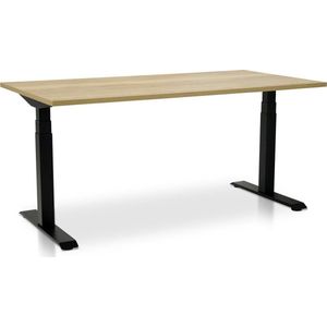 Zit-sta bureau elektrisch verstelbaar - MRC PRO-L 2.0 | 180 x 80 cm | frame zwart - blad robuust eiken | memory functie met 4 standen | 150kg draagvermogen