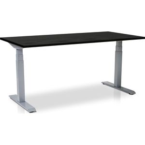 Zit-sta bureau elektrisch verstelbaar - MRC PRO NEN-EN 527 | 180 x 80 cm | frame aluminium - blad zwart eiken | memory functie met USB | 150kg draagvermogen