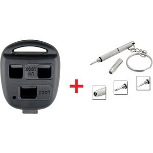 Autosleutel behuizing 3 knoppen geschikt voor Toyota sleutel / Camry / Rav4 / Corolla / Prado / Yaris / Tarago / Land Cruiser / Lexus RX300 ES300 LS400 Gx / toyota sleutel behuizing.