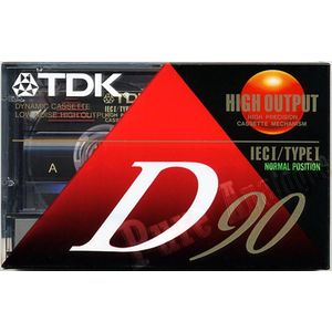 Audio Cassette Tape TDK D-90 normaal Position type I - Uiterst geschikt voor alle opnamedoeleinden / Sealed Blanco Cassettebandje / Cassettedeck