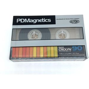 Audio Cassettebandje PDM Magnetics 500 CROLYN C-90 Position Chrom Type II  / jaar 1983 /  Uiterst geschikt voor alle opnamedoeleinden / Sealed Blanco Cassettebandje / Cassettedeck / Walkman / PDM cassettebandje.