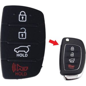 Autosleutel rubber pad 4 knoppen geschikt voor Hyundai autosleutel (4R) / Hyundai Tucson  / Santa Fe / Hyundai Sonata / I40 IX45 / Hyundai pad + Mini RVS 3 in 1 Schroevendraaier.