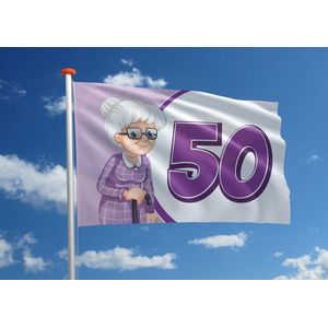 Verjaardagsvlag: '50' - 100x150 cm