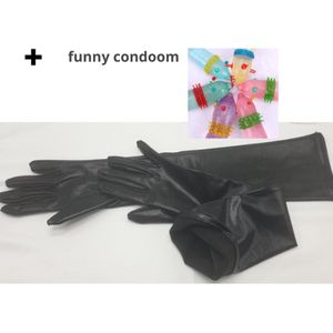 ♛Queen-Toys® Wetlook lange handschoenen - Erotische Lingerieset - Bondage handschoenen - Inclusief funny condoom - Lange handschoenen
