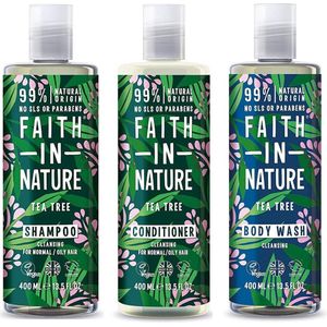 Faith in nature tea tree shampoo, conditioner en body wash