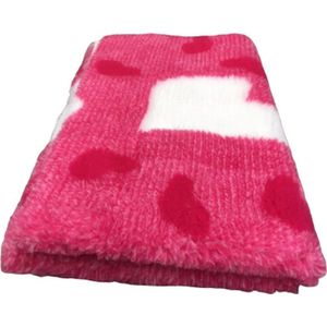 Vetbed - Dierenmat - Dierendeken - Hondendeken - Big Heart Roze - Latex Anti Slip 100 x 75 cm - Machinewasbaar