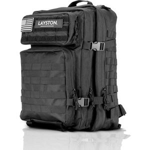 LAYSTON Rugzak 45L Waterdicht - 17 inch Laptoptas - Sporttas - Schooltas - Zwart - Voor Dames en Heren - Tactical Backpack - 45 Liter