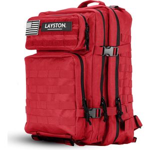 LAYSTON Rugzak 45L Waterdicht - 17 inch Laptoptas - Sporttas - Schooltas - Rood - Voor Dames en Heren - Tactical Backpack - 45 Liter
