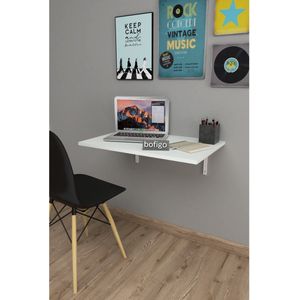 Wandtafel - Klaptafel -72 X 45 Cm - Klaptafel - Wandtafel inklapbaar- Keukentafel - Balkontafel - Bureau - Wit