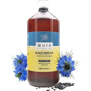 Black Seed Oil 1 Liter | 100% Puur & Onbewerkt | Nigella Sativa Olie | Zwartzaadolie - Zwarte zaadolie | Zwarte Komijnolie | Grote Fles 1000ml