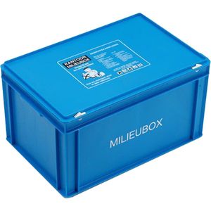 Milieubox 60 liter 60x40x34 cm blauw met snapsluiting