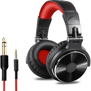 OneOdio Studio Dj Headphone Pro 10 - Over-ear Koptelefoon - Hoofdtelefoon - DJ set - Kop Telefoon - Professionele Koptelefoon - Muziek Studio - DJ Set Mengpaneel - DJ Headphones (Rood)