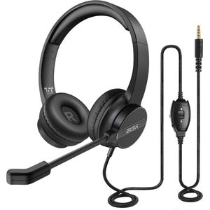 Office Headset - Koptelefoon - Hoofdtelefoon met Microfoon - 3.5mm jack - Licht en Comfortabel