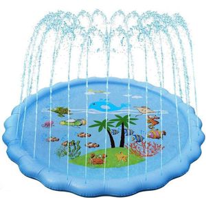 iBello Sprinkler Waterspeelmat Oceaan - Waterpret - Blauw - 170 cm
