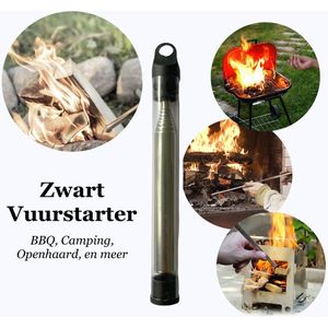 Vuur Blaaspijp Vuurstarter voor Barbecue, Survival, Vuurschaal, Kamperen Firesteel - Zwart Roestvrij Staal Blaaspijpje | Fire Blower Firestarter for BBQ, Survival, Firebowl, Camping Firesteel - Orange Stainless Steel Blower