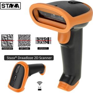 Barcode Scanner - Draadloos - Handscanner voor 1D Barcodes & 2D QR Codes - Plug & Play - Scannen van Papier en van Beeldscherm