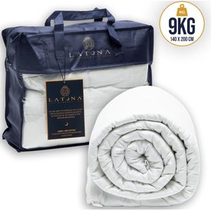 Latona Blanket® Verzwaringsdeken 9kg - Weighted Blanket - Wit - 140 x 200cm - 100% katoen - 7-laags
