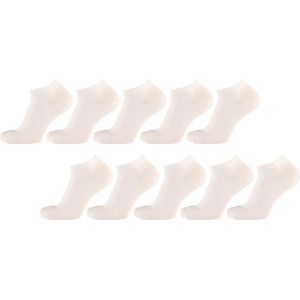 Enkelsokken - Unisex - Wit - 10 paar - 36/41