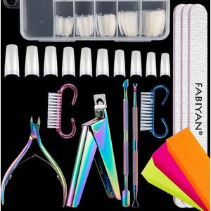 Complete van Hoge Kwaliteit Manicure set met 10 tips 100nep Nagel- Verzorging Set Nagels ,Nageltang,Manicure Set Nagel verzorging Kit