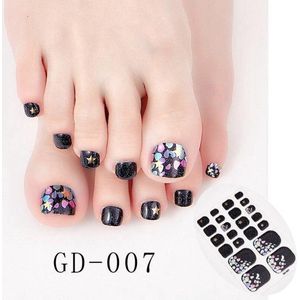 Prachtige Teen NagelStickers/ 1 vel , 22 tips/ Manicure Teen Nagel stickers, Feet Nail decoratie,Nagellak,Plaknagels / Nail stickers Multi Zwart