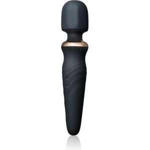 INTY Toys - Torch - Wand Massager - Clitoris Stimulator - 25 Standen - 5 Snelheden - Ultra sterke trillingen - Oplaadbaar via USB - 100% Silicone - Waterbestendig - Zwart
