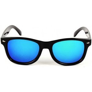 Kinder Zonnebril - Peuter Zonnebril - Jongen - Meisje - Zwart - Blauw Spiegelglazen - UV400 Bescherming - 2 t/m 6 jaar
