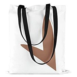 Bonamaison Tas met lange zwarte handgrepen, boodschappentas, boodschappentas, opvouwbaar, canvas, afmetingen: 48 x 55 cm