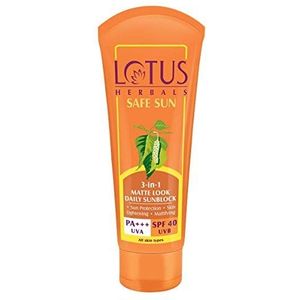Lotuss Herbals Safe Sun 3-In-1 Matte Look Daily Sunblock SPF-40, 50g