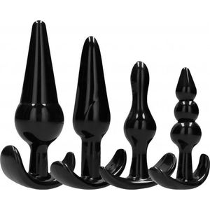 No. 80 - 4-Piece Butt Plug Set - Black - Butt Plugs & Anal Dildos - Shots - Sono - black