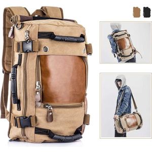 EV® rugzak voor heren | wandelrugzak reisrugzak laptoprugzak weekendtas | 15,6 inch | travelbag beige bruin