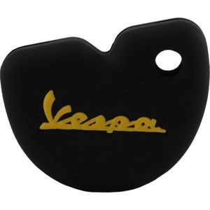 Rubber Sleutelhoesje Vespa Scooter Zwart met gele letters