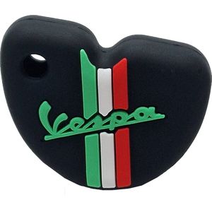 Vespa Siliconen Sleutelhoesje - Zwart met Groene letters - Zwart met Groen - Italiaanse Vlag