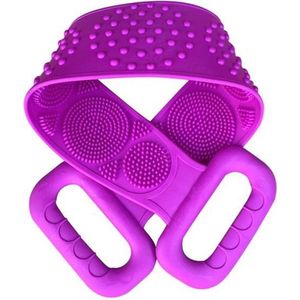 Rug schrubber - Doucheborstel - Lange Lichaamsborstel - Dubbelzijdig design - Rugborstel - Silicone - Krabber - Douche - Bad - Massage borstel - Bath towel - Back scrubber - Paars