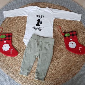 Rompertje baby met tekst cadeau Kerstpakje - Kerst Romper - Kerstoutfit tekst mijn eerste kerstmis pakje jongen meisje kleding kerst Kerstkleding kerstpakje aankondiging bekendmaking zwangerschap cadeau voor de liefste aanstaande