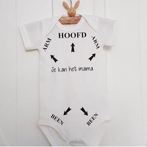 Baby rompertje korte mouw met leuke grappige tekst: Hoofd Arm Been pijlen je kan het mama 50-56 | met bekendmaking zwangerschap aankondiging worden aanstaande jongen meisje unisex cadeau