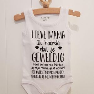 Rompertje baby met tekst mama worden opdruk cadeau jongen meisje zwangerschap bekendmaking bekendmaken aankondiging zwangerschapsaankondiging - geboorte jullie worden vertellen kraamcadeau babyshower verwachting