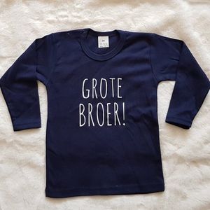 Shirt baby jongen big brother zwangerschapsaankondiging Ik word grote broer | lange mouw T-Shirt | zwart | maat 74 zwangerschap aankondiging bekendmaking baby
