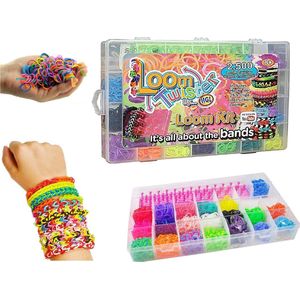 Loombands 2500 delig + 600 GRATIS geur loombandjes - loombandskoffer / starters box