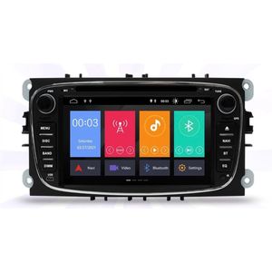 CarPlay Ford Focus S-Max Mondeo Galaxy C-Max Kuga Android 10 navigatie DVD speler Bluetooth USB WiFi  Zwart