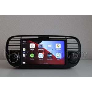 Gratis achteruitrijcamera! Fiat 500 2007-2015 Android 11 navigatie ingebouwde CarPlay 2+16GB Bluetooth USB WiFi ZWART